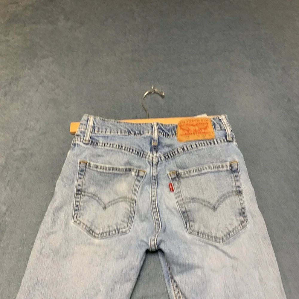 Levi's 512 Slim Taper Fit Jeans Mens 28x30 Blue Denim Light Wash Distressed